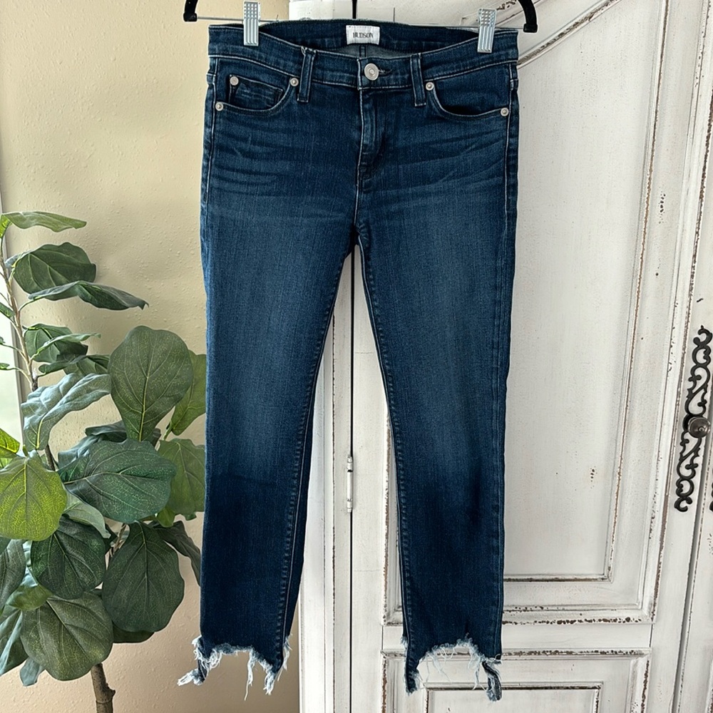 HUDSON Colette Midrise Skinny Crop Jeans Womens Size 26 Raw Hem